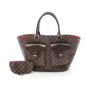 Louis Vuitton Manosque GM Handbag Leather Damier Brown